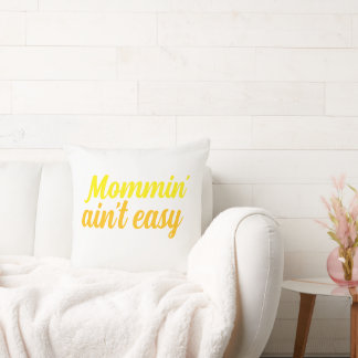 Coussin Moderne Cute Personnalisé Mères Jour Texte Jaune O