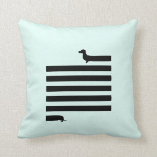 Coussin moderne de carré de silhouette de teckel