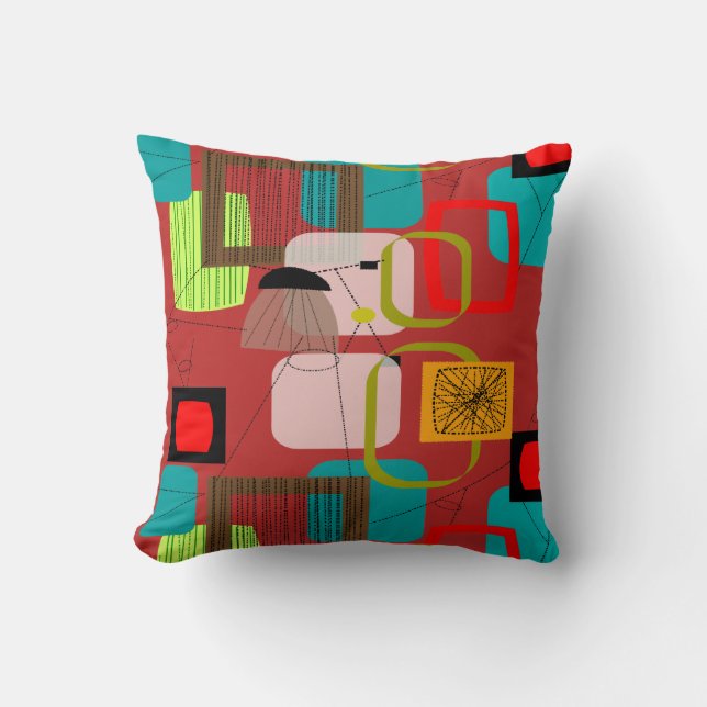 Coussin moderne du milieu du siècle inspiré #71 (Recto)