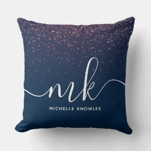 Coussin Moderne Elégant Parties scintillant de marine tend