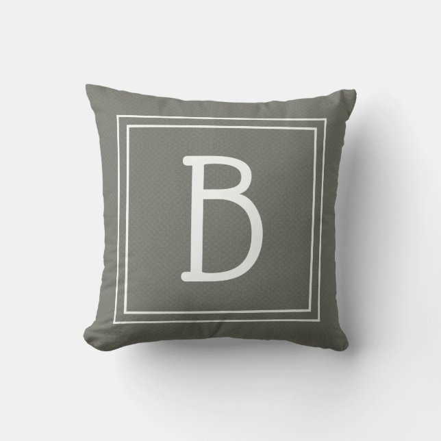 Coussin Moderne Famille Monogramme Initiale Design Vert (Recto)