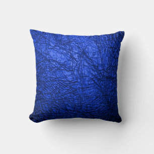 Coussin Moderne Faux Blue Leather Texture