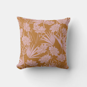 Coussin Moderne fleur de jardin monotone rétro humeur sans