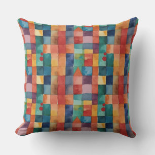 Coussin Moderne Géométrique Abstraite Aquarelle Bleue Oran