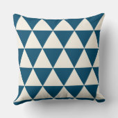Coussin moderne géométrique bleu et ivoire blanc (Verso)