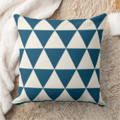 Coussin moderne géométrique bleu et ivoire blanc (Couverture)