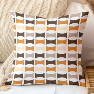 Coussin Moderne géométrique de milieu de siècle Tons terre