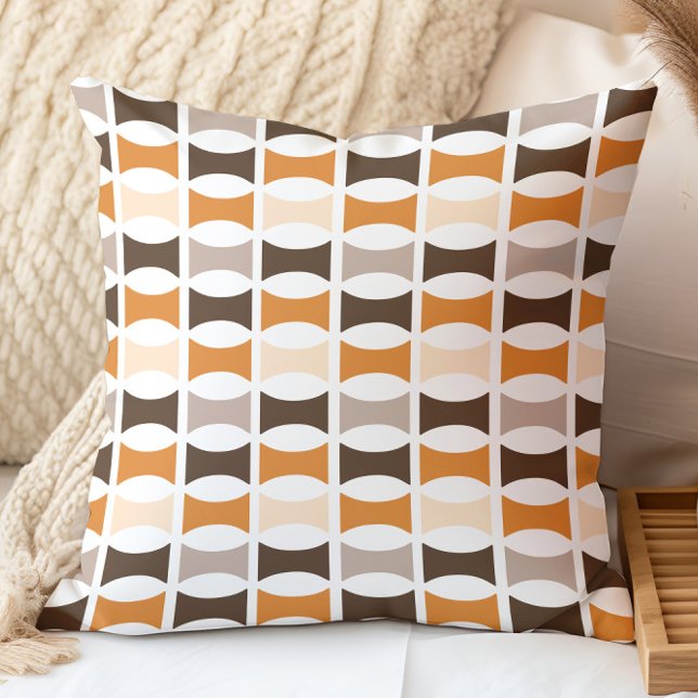 Coussin Moderne géométrique de milieu de siècle Tons terre (Créateur téléchargé)