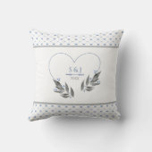 Coussin Moderne Initiales de l'Année de Mariage Couple Gri (Verso)