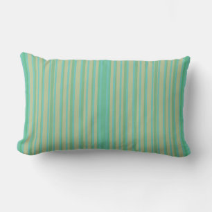 Coussin moderne Jade Green Stried Lumbar