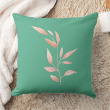 Moderne jeté décoratif aux feuilles botaniques sar