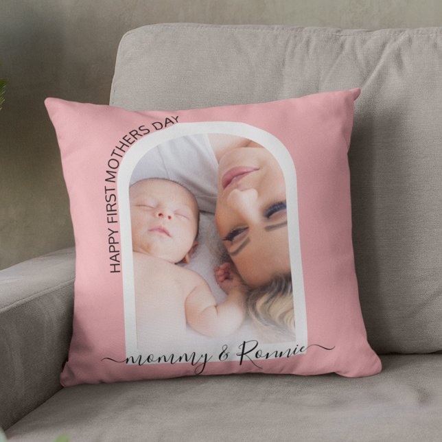 Coussin Moderne Joyeux premier anniversaire de maman Arche (Créateur téléchargé)
