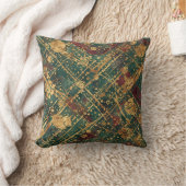 Coussin Moderne, Luxe Abstrait Or Vert Bourgogne (Couverture)