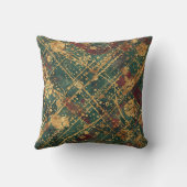 Coussin Moderne, Luxe Abstrait Or Vert Bourgogne (Verso)