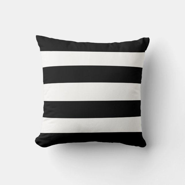 Coussin Moderne Luxe noir et blanc rayures motif (Recto)