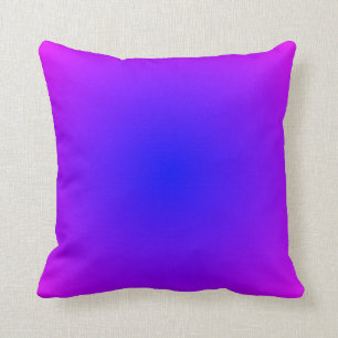Coussin Moderne Magenta et Bleu brillant Rayon