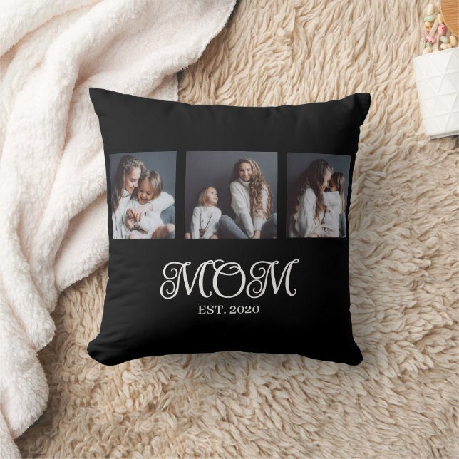 Coussin Moderne Maman Établi Écriture Noir 3 Photo (Couverture)