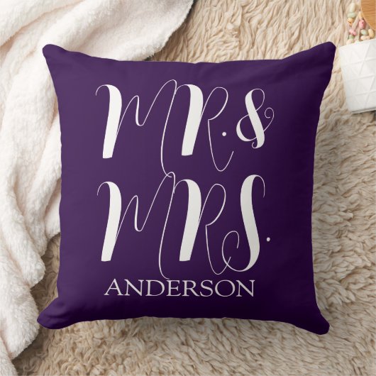 Coussin Moderne Mariage Script Mari et Femme (Couverture)