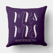 Coussin Moderne Mariage Script Mari et Femme (Verso)
