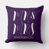 Coussin Moderne Mariage Script Mari et Femme (Recto)