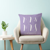 Coussin Moderne Mariage Script Mari et Femme Violet (Chaise)