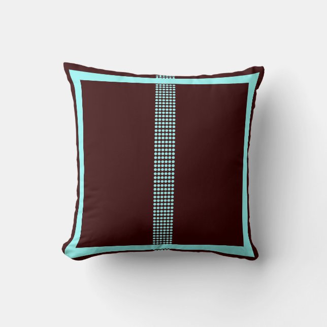 coussin moderne marron et turquoise (Recto)