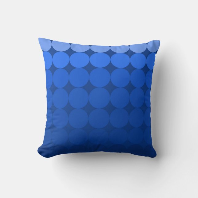 Coussin Moderne milieu du siècle mod dégradé pop bleu cous (Recto)