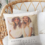Coussin Moderne minimaliste Best Friends BFF Photo<br><div class="desc">Design is composed of fun and playful typographiy with sans serif and serif font. Add a custom photo.</div>