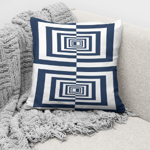 Coussin Moderne Minimaliste Géométrique Bleue