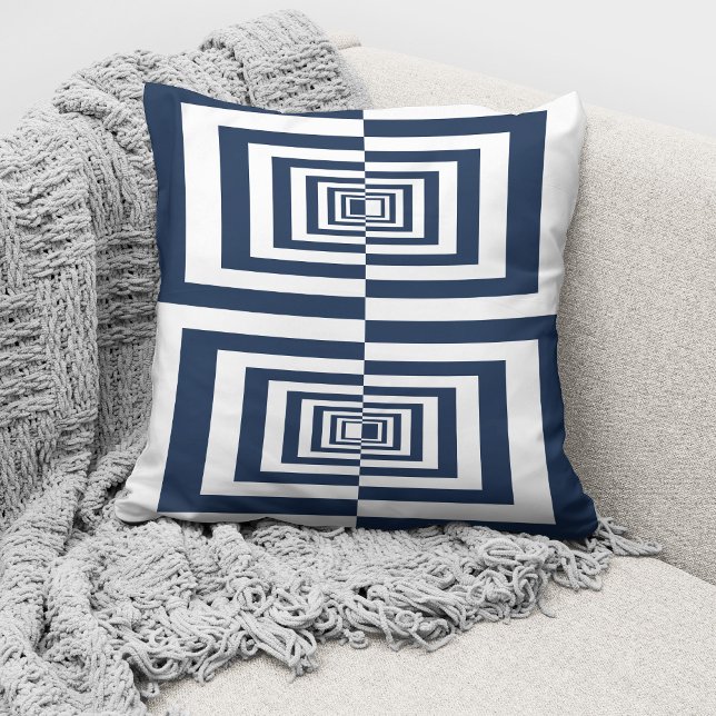 Coussin Moderne Minimaliste Géométrique Bleue (Créateur téléchargé)