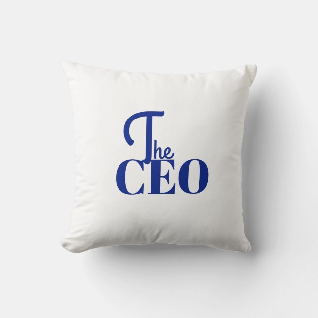 Coussin Moderne Minimaliste Le PDG Bleu (Recto)
