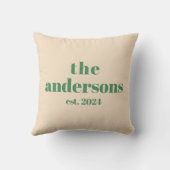 Coussin Moderne minimaliste rétro vert (Verso)