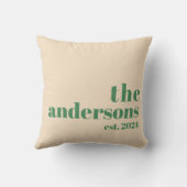 Coussin Moderne minimaliste rétro vert (Verso)