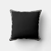 Coussin Moderne Monogramme Noir Blanc Bordure Date (Verso)