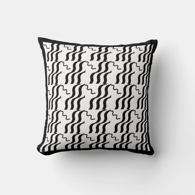 coussin moderne noir et blanc (Recto)