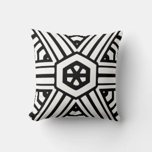 coussin moderne noir et blanc