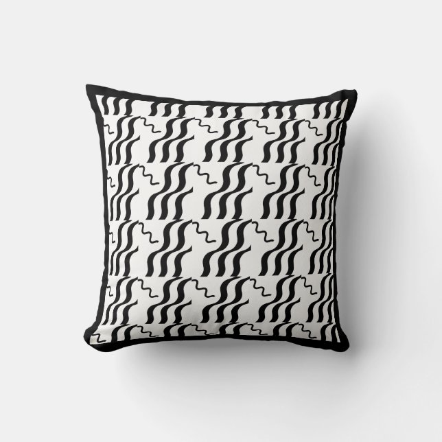 coussin moderne noir et blanc (Recto)