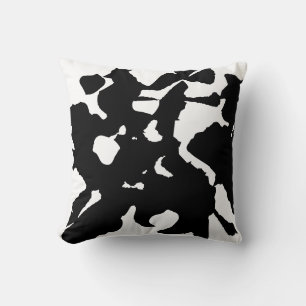 Coussin Moderne Noir et Blanc Abstrait contemporain