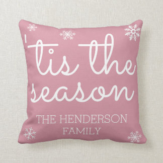 Coussin Moderne Nom de Famille Personnalisé pour Noël Tis