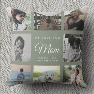Coussin Moderne NOUS VOUS AIMONS Maman Famille Photo Colla