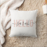 Coussin Moderne Pastel Rose Beauté Bonjour Et Votre Nom<br><div class="desc">Moderne Pastel Rose Beauté Bonjour Et Votre Nom</div>