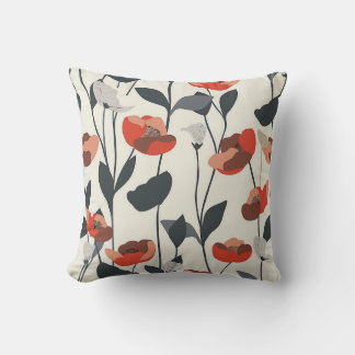 Coussin Moderne Pavot Floral Style Maison Décor Cuisine