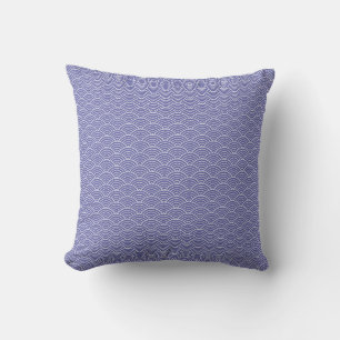 Coussin Moderne Périwinkle japonais Motif d'onde