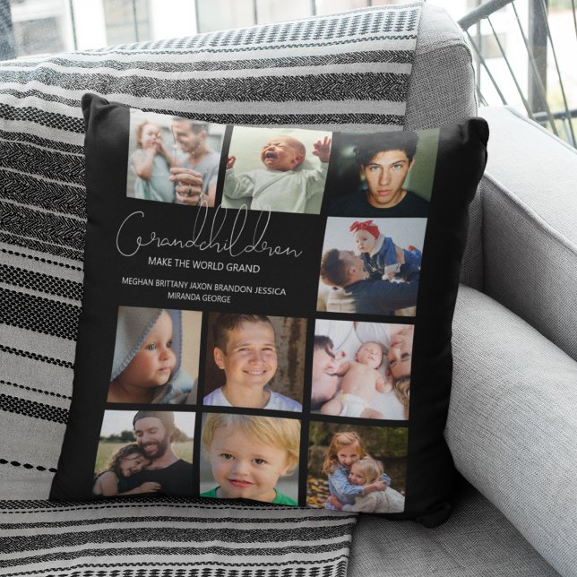Coussin Moderne | Petits-enfants | Collage photo (Créateur téléchargé)