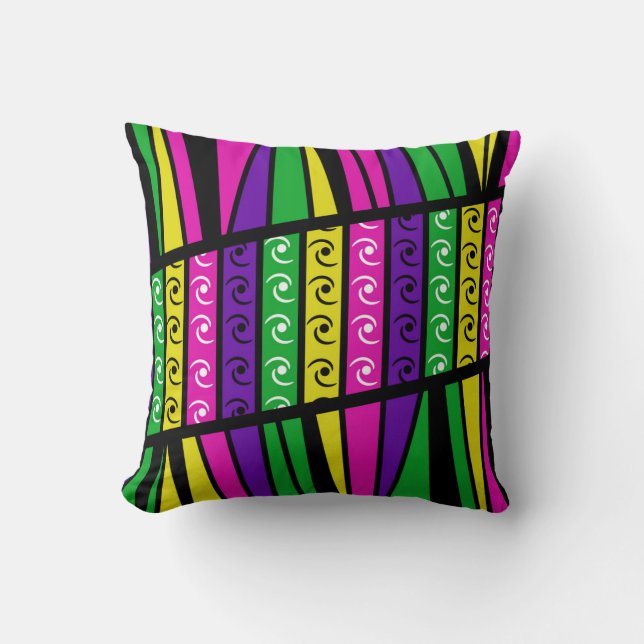 Coussin Moderne Rétro multicolore (Recto)