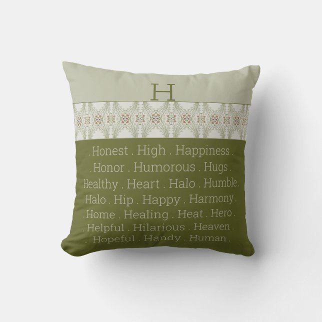 Coussin Moderne réversible vert foncé et clair (Recto)