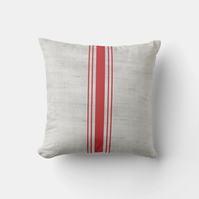 Coussin Moderne Russe Sac De Grain Stripes Rouges (Recto)