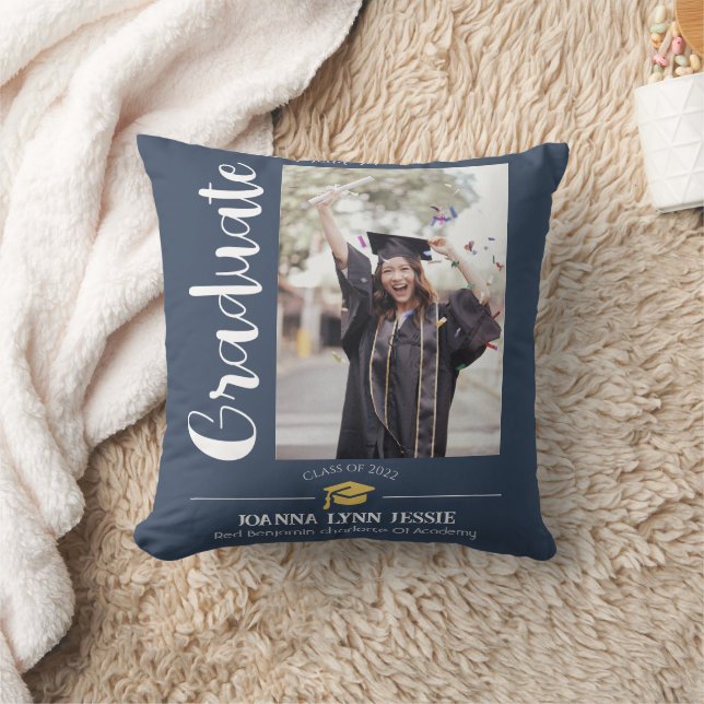 Coussin Moderne Simple élégant Graduation or Casquette Mer (Couverture)