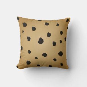 Coussin Moderne Tache Noire Solidago Or Tan Brun Clair