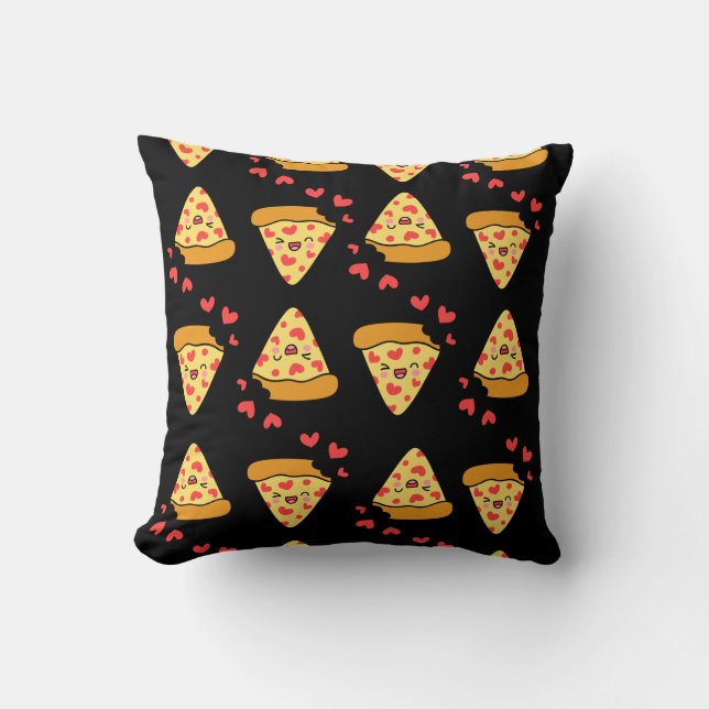Coussin Moderne vintage drôle pizza motif fromage rétro (Recto)